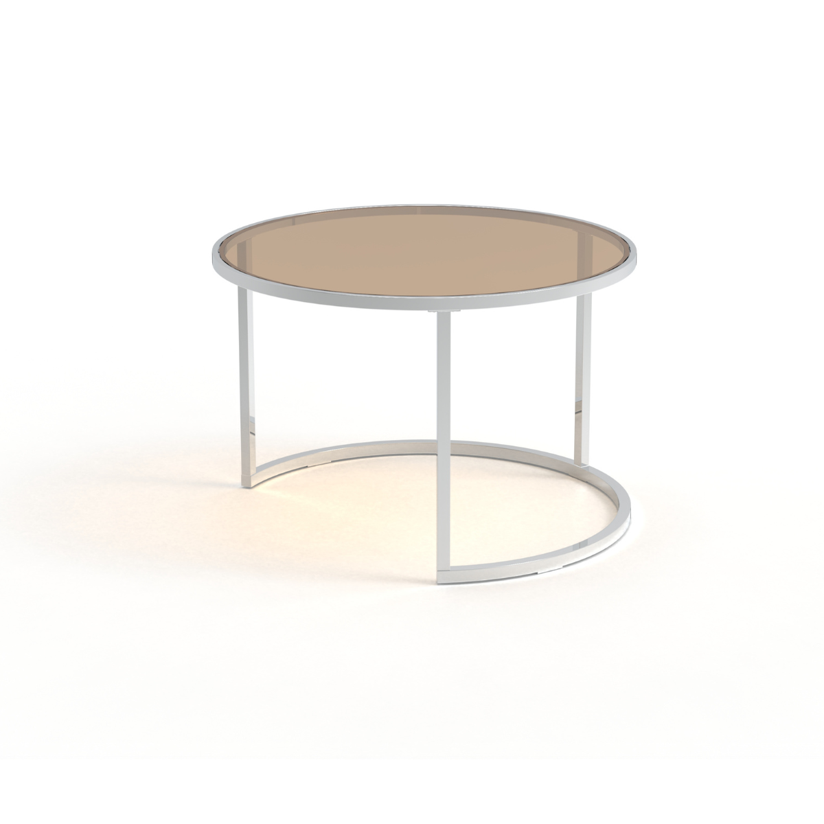 Lot de 2 tables basses, plateau verre - NOAM marron, CALICOSY