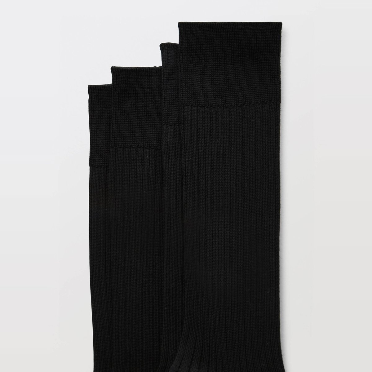 Lot de 2 paires de chaussettes à cotes en laine marine, MONOPRIX