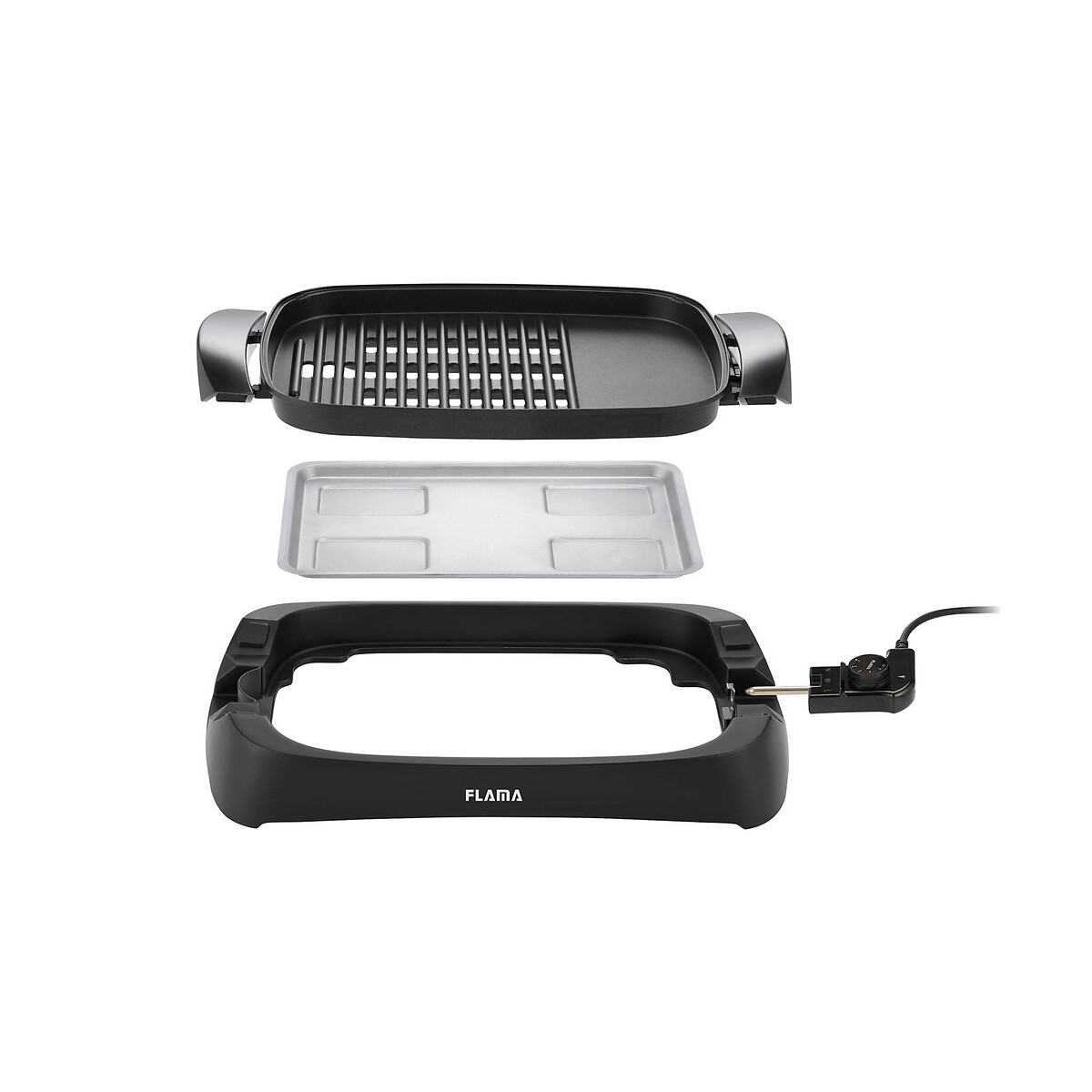 Grelhador Contacto 2200W 4751FL, da Flama preto , FLAMA