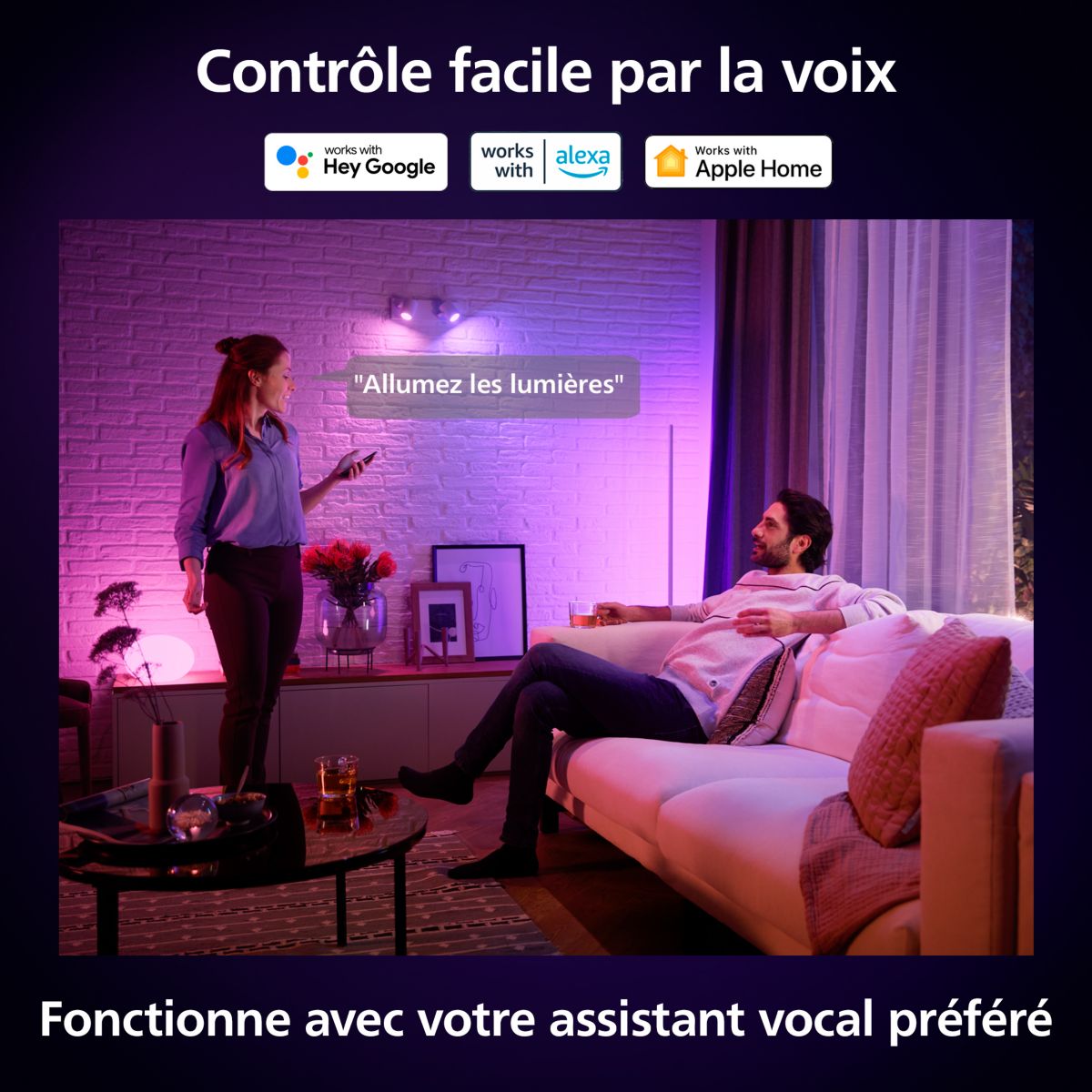 Ampoule LED connectée GU10 White&Color Ambiance couleur unique, PHILIPS HUE