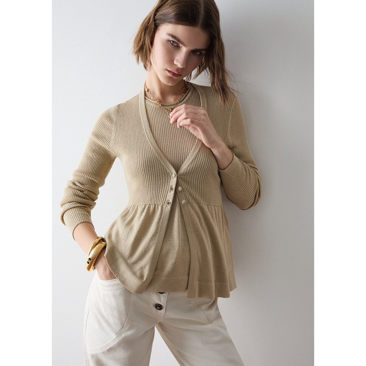 Pull en lamé beige, LIU JO