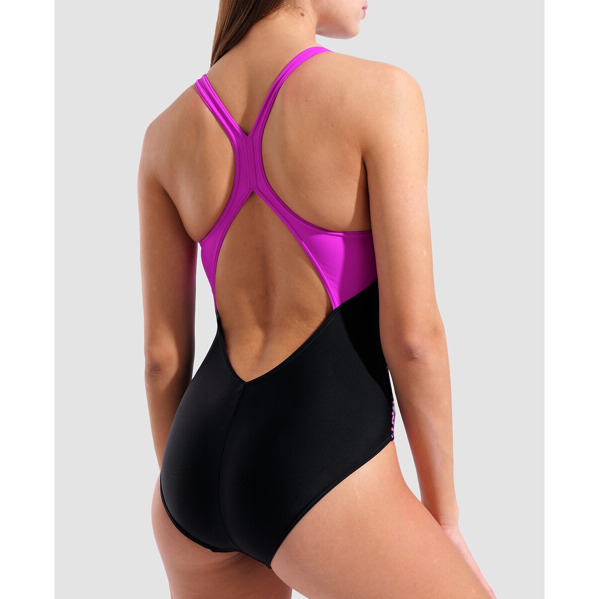 Graphic v-back swimsuit black/pink, ARENA