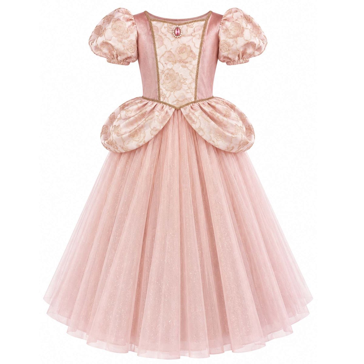 Déguisement enfant robe de princesse Aurélia rose, GREAT PRETENDERS