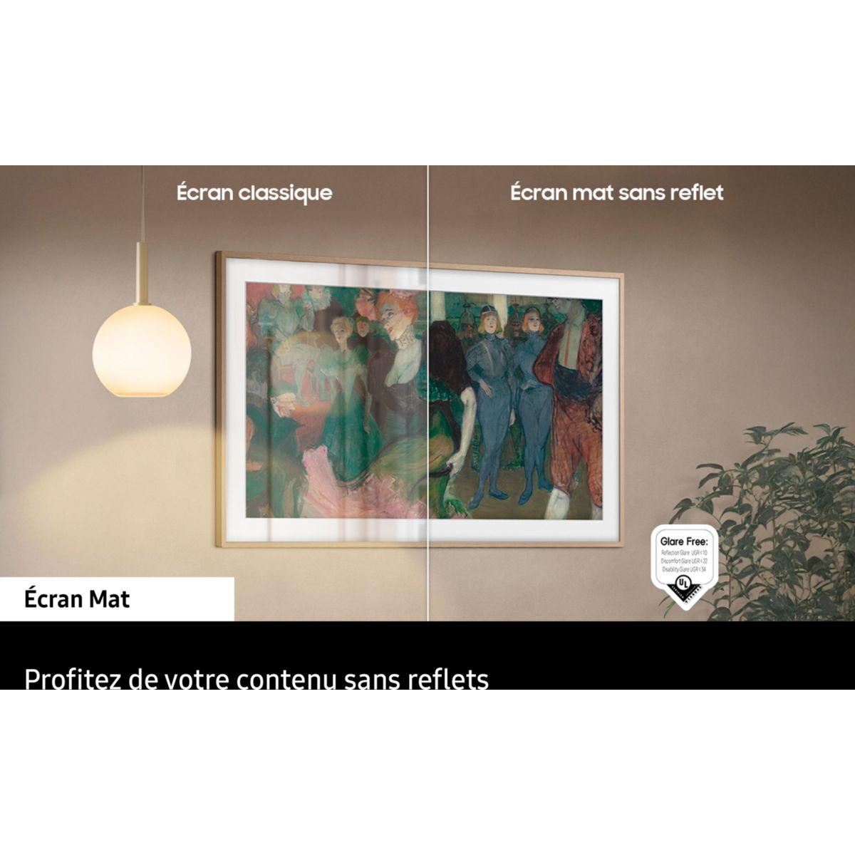 TV Mini LED The Frame Pro 65LS03FW (2025) 65" (165 cm) 4K - Mode art (effet tableau), Smart TV, anti-reflet couleur unique, SAMSUNG