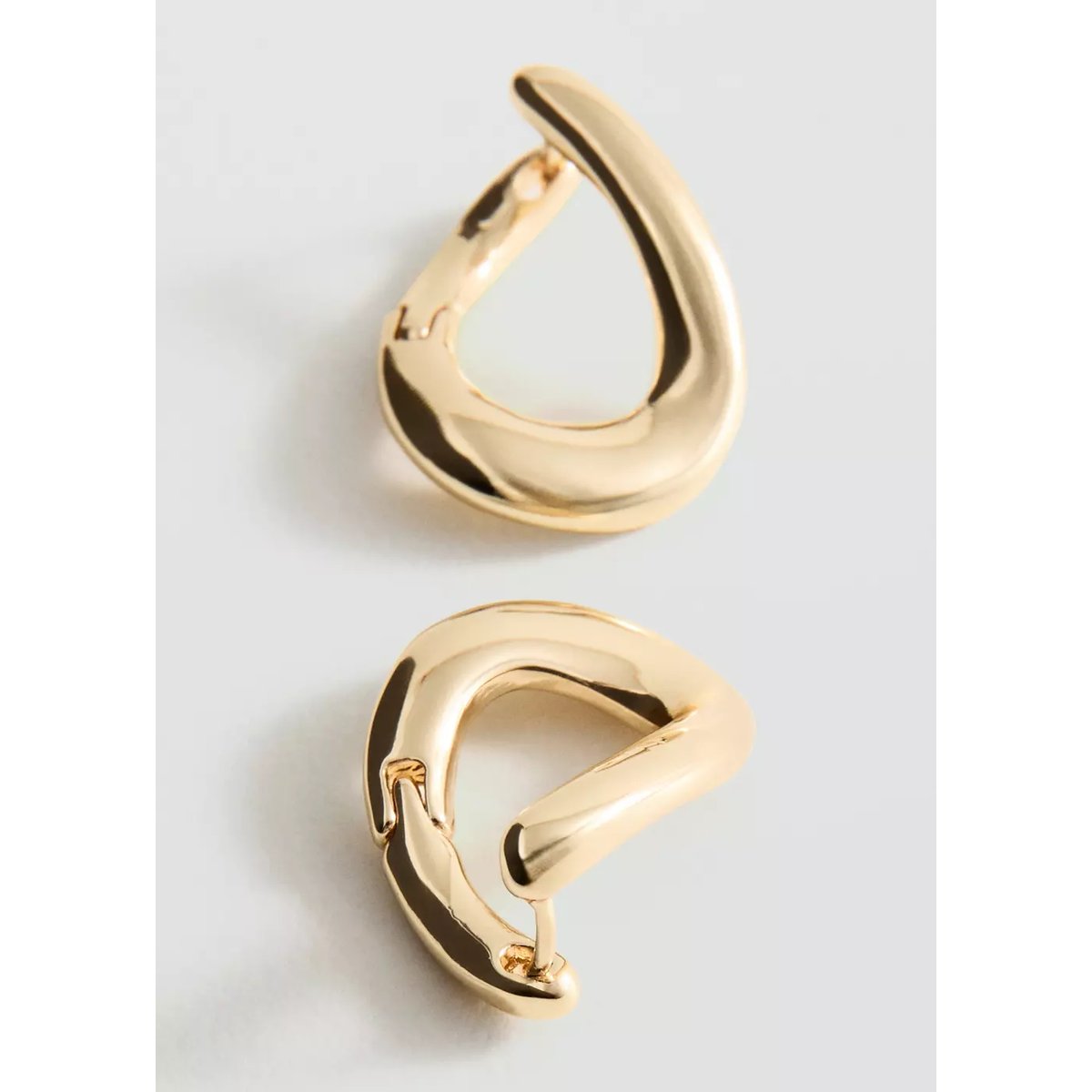 Boucles d’oreilles demi-créoles en acier inoxydable or, MANGO