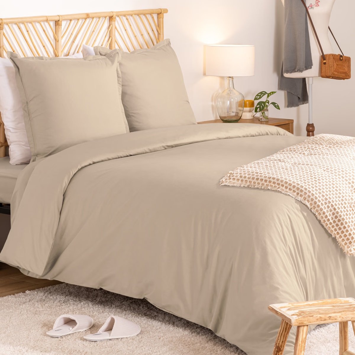 Drap plat en percale de coton Confort multicouleur, EDEN