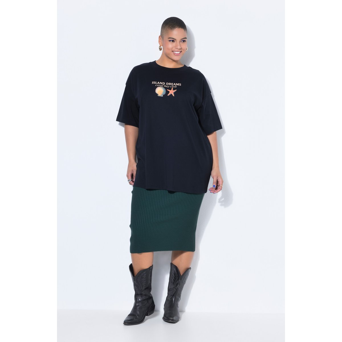 T-shirt oversize, imprimé pâtisserie noir, STUDIO UNTOLD