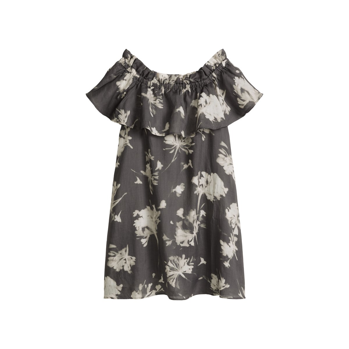 Robe Carmen loose en fibre de ramie douce gris foncé, MARC O'POLO