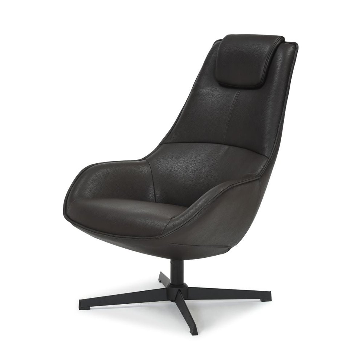 Fauteuil pivotant en PU noir, ZAGO