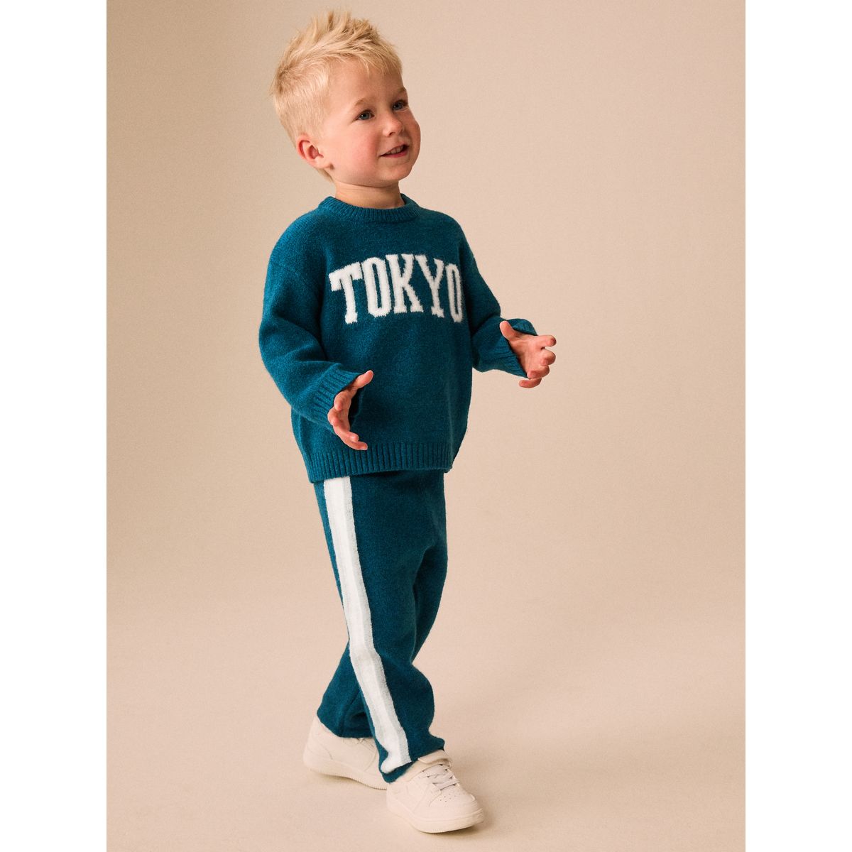 Pull en maille et pantalon de jogging bleu turquoise tokyo, NEXT