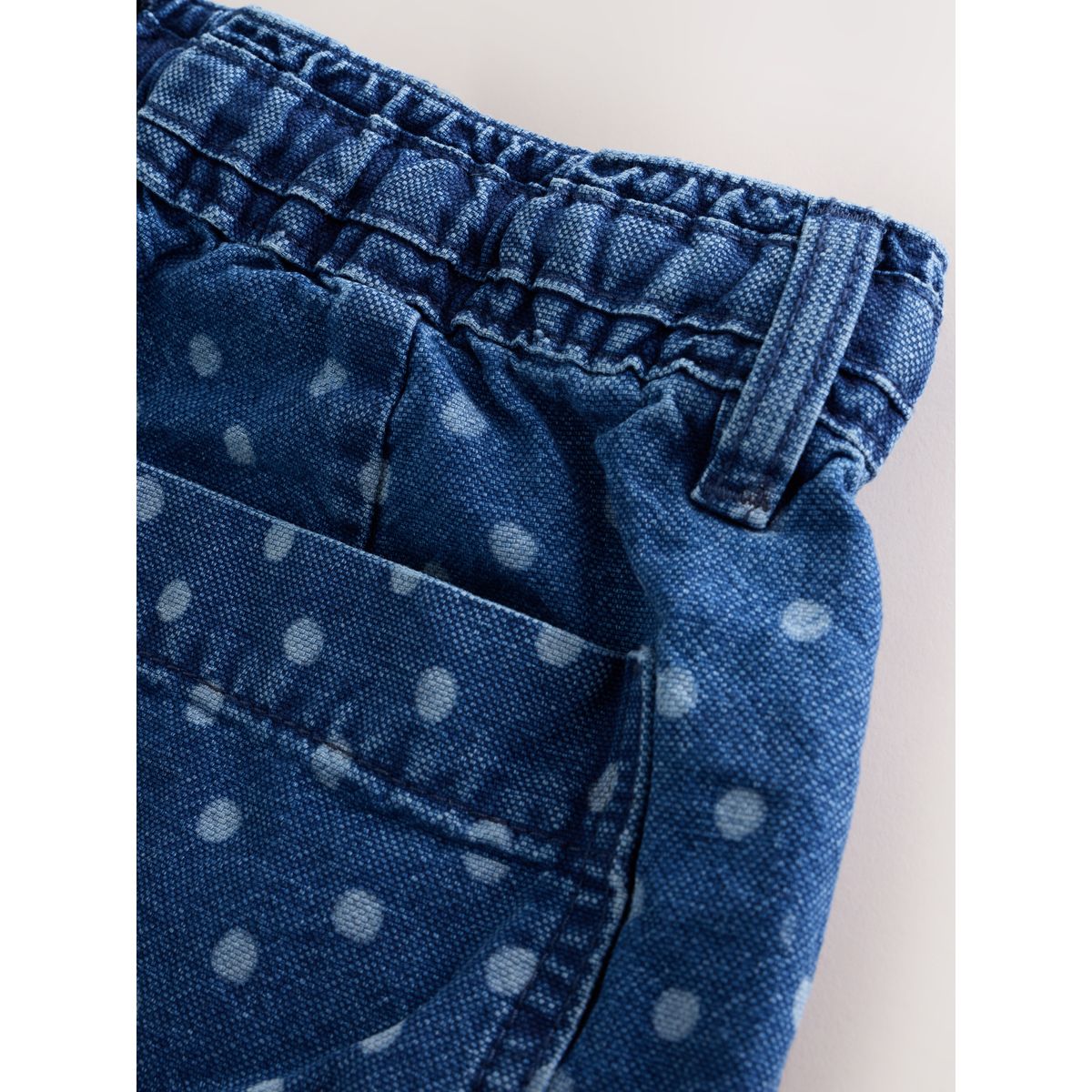 Short en jean style utilitaire pois bleu foncé, NEXT