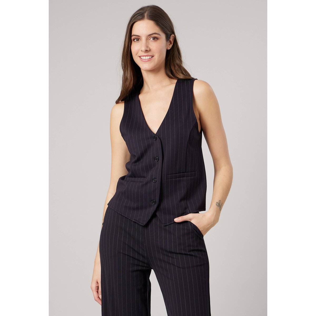 Gilet sans manches femme CAMBERLY navy, DEELUXE