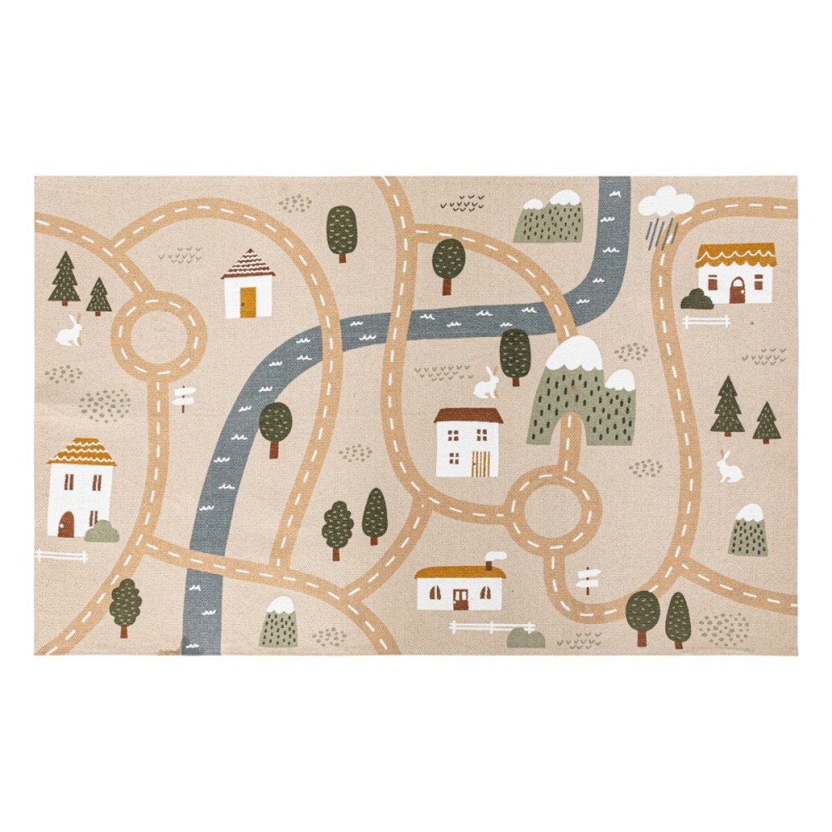 Tapis pour enfant ROUTE 100x150 coton beige, ATMOSPHERA