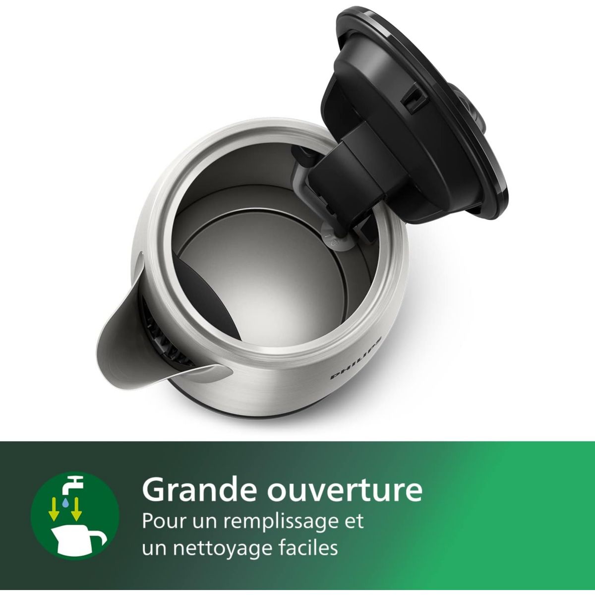 Bouilloire HD9350/90 Bouilloire électrique Métal 1.7L, 2200W argent, PHILIPS