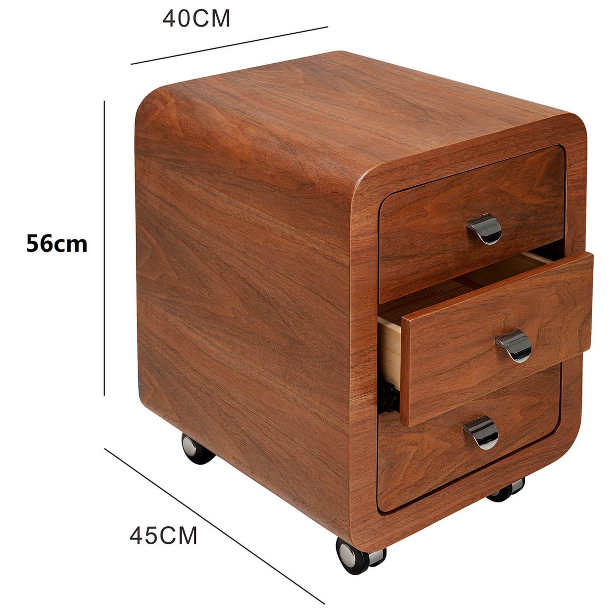 Caisson de bureau à roulettes Club noyer marron, KARE DESIGN
