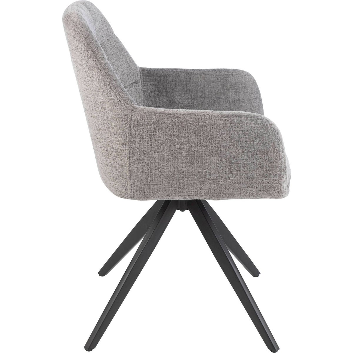 Chaise pivotante en tissu gris et noir, RECOLLECTION