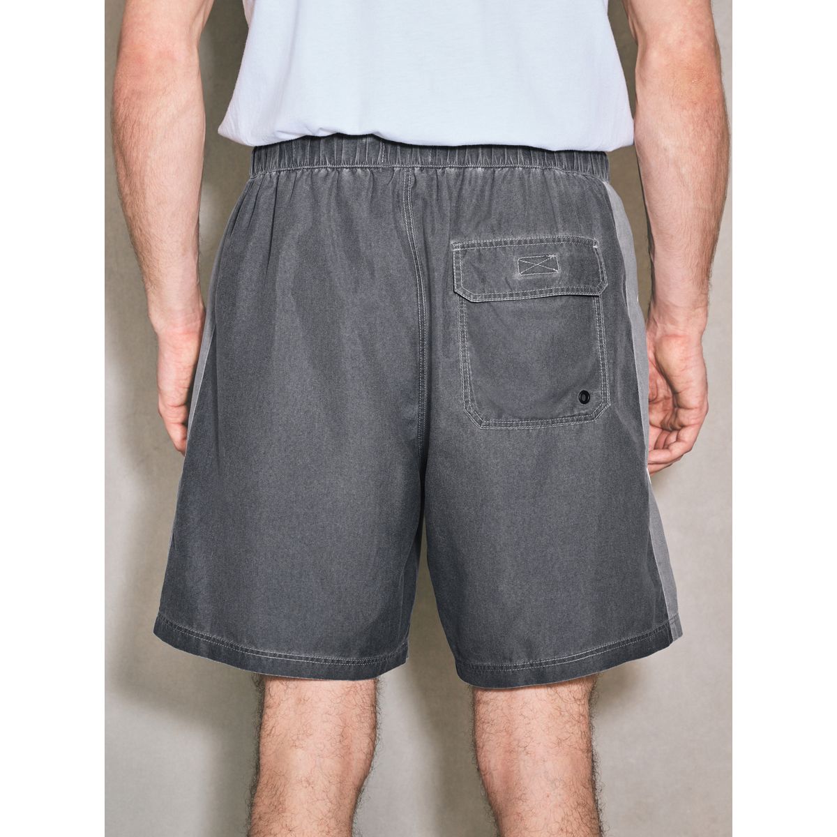 Boardshort à bande latérale edit noir/gris, NEXT