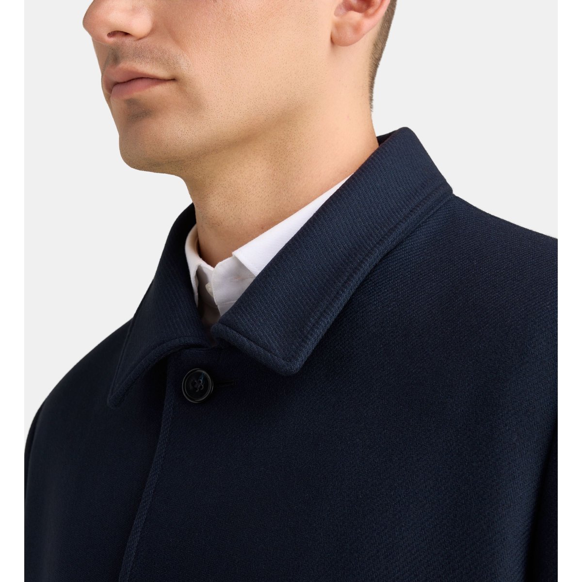 Manteau droit bari new col bleu marine, COMPTOIR GL
