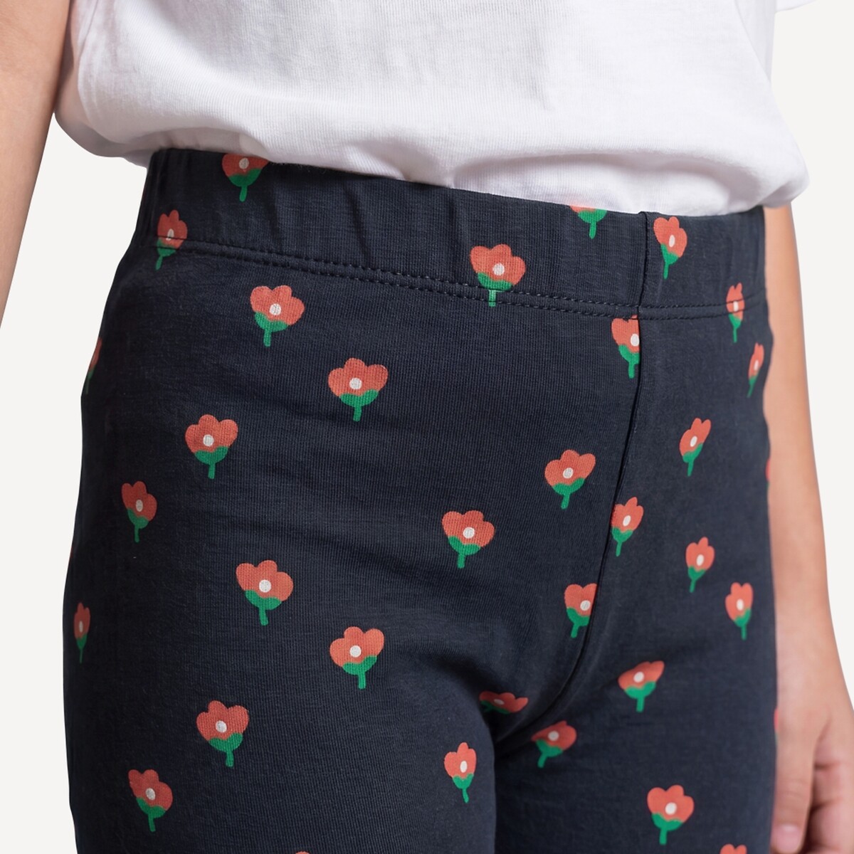 Pack of 2 Leggings navy blue+printed, LA REDOUTE COLLECTIONS