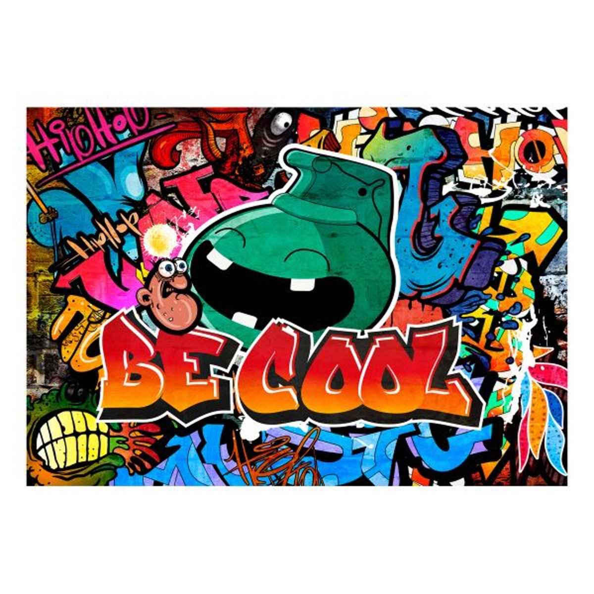 Papier peint intissé panoramique Street art Be Cool multicouleur, EDEN