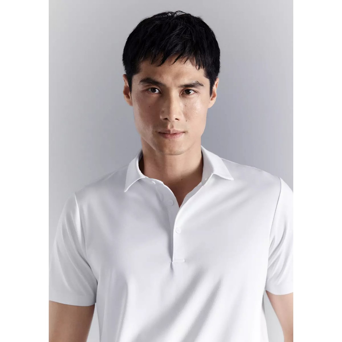 Polo comfort stretch Coolmax ® blanc, MANGO MAN