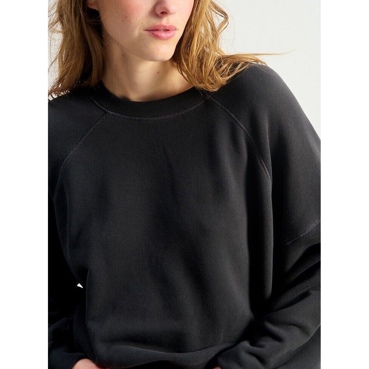Sweat col rond manches longues, ATUBAY noir, AMERICAN VINTAGE