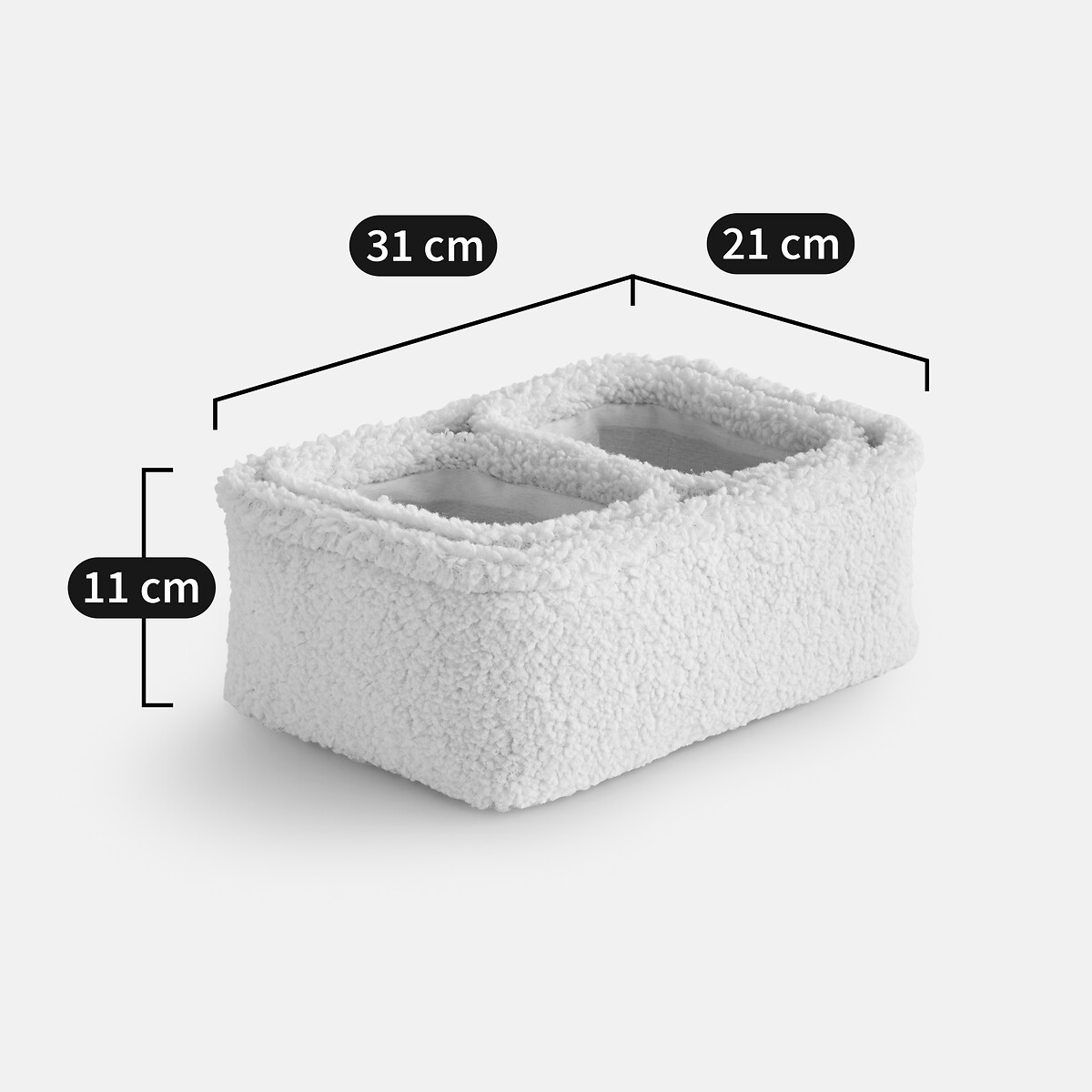 Lot de 3 paniers en bouclette, emboîtables, BOKLIO ecru, LA REDOUTE INTERIEURS