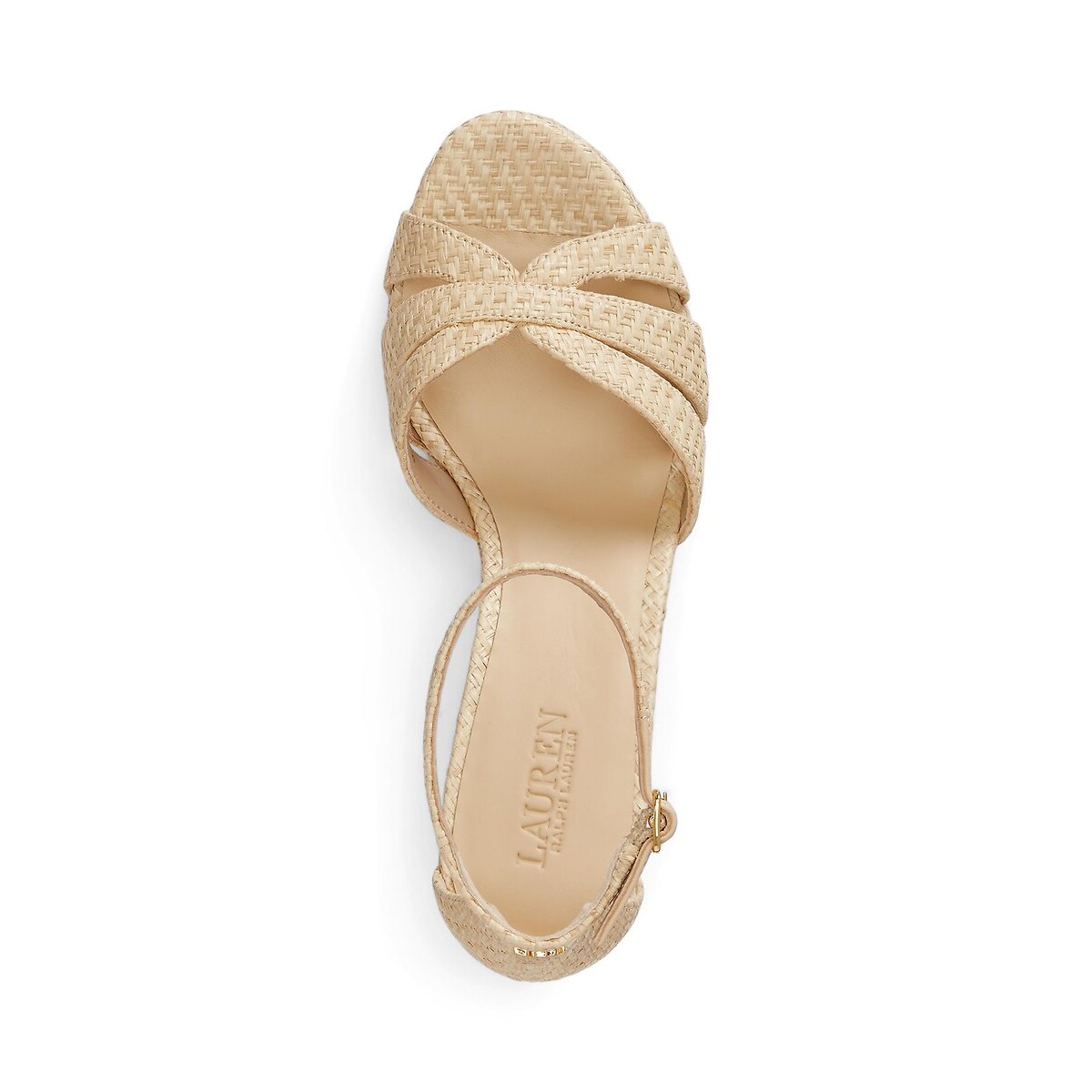 Espadrillas con zeppa Nellie beige, LAUREN RALPH LAUREN