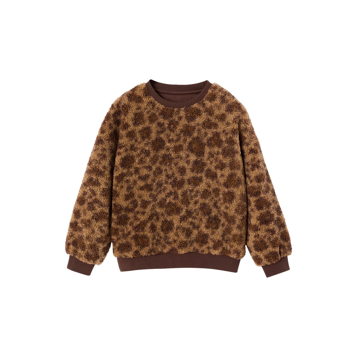 Sweat manches longues col rond camel, VERTBAUDET