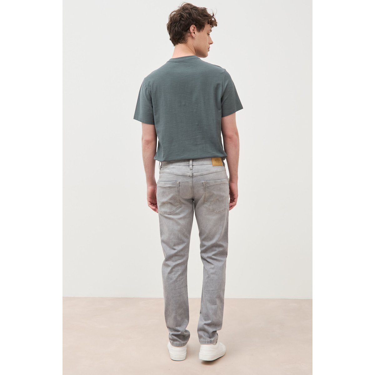 Jeans slim longueur 32 denim gris, BONOBO