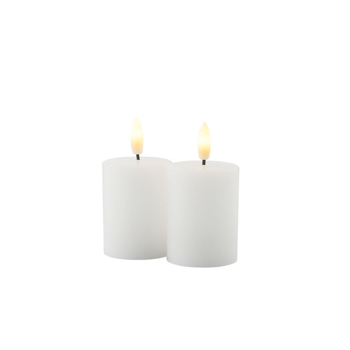Set de 2 Bougies LED Sille 5 x 6cm Rechargeable blanche, SIRIUS