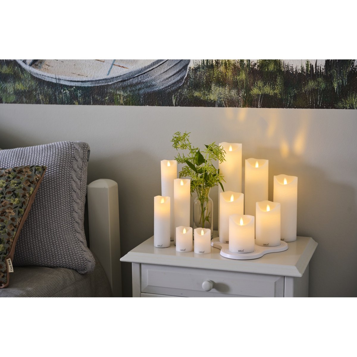 Set de 2 Bougies LED Sara D 5cm à Piles blanche, SIRIUS