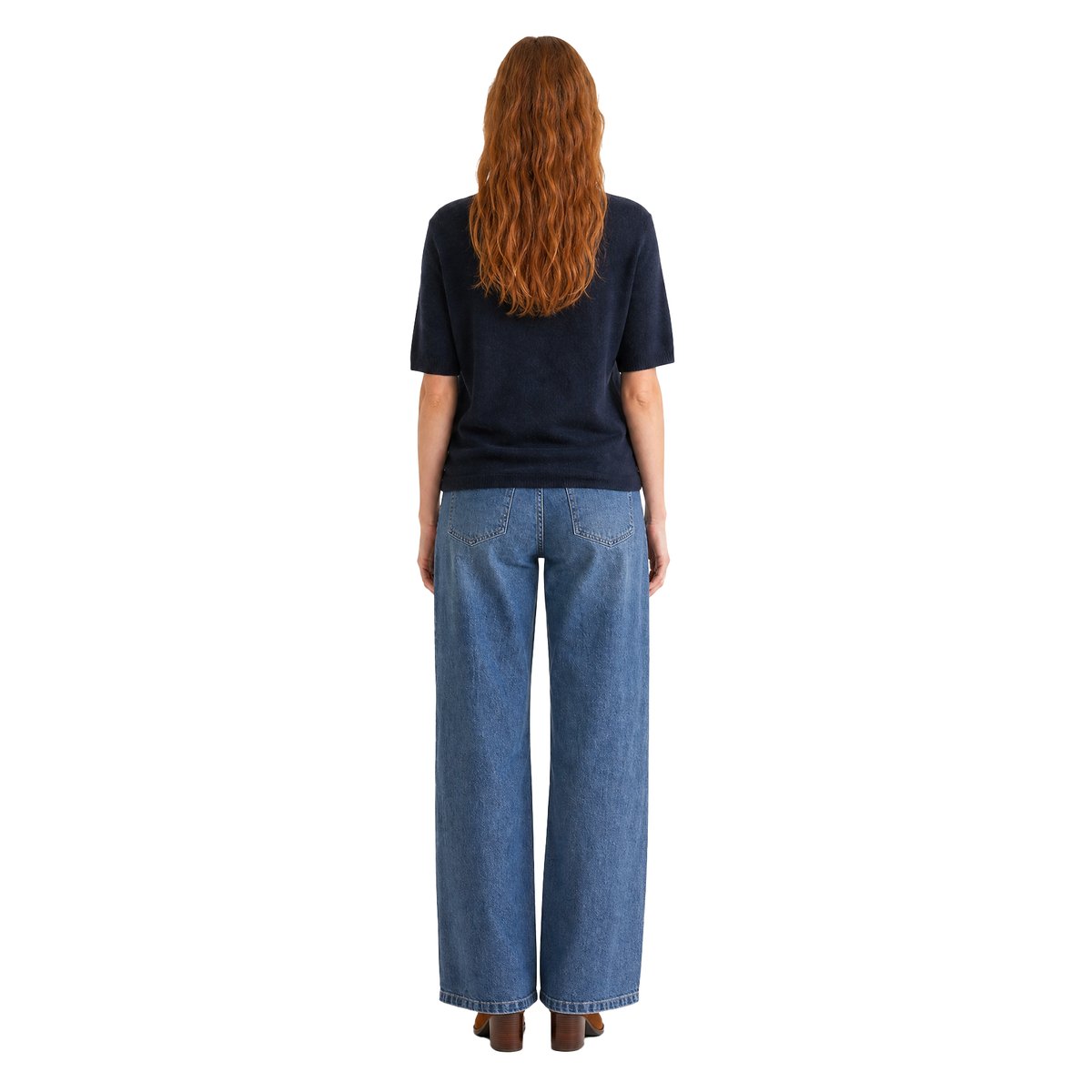 Pull de grossesse manches courtes marine, VERTBAUDET