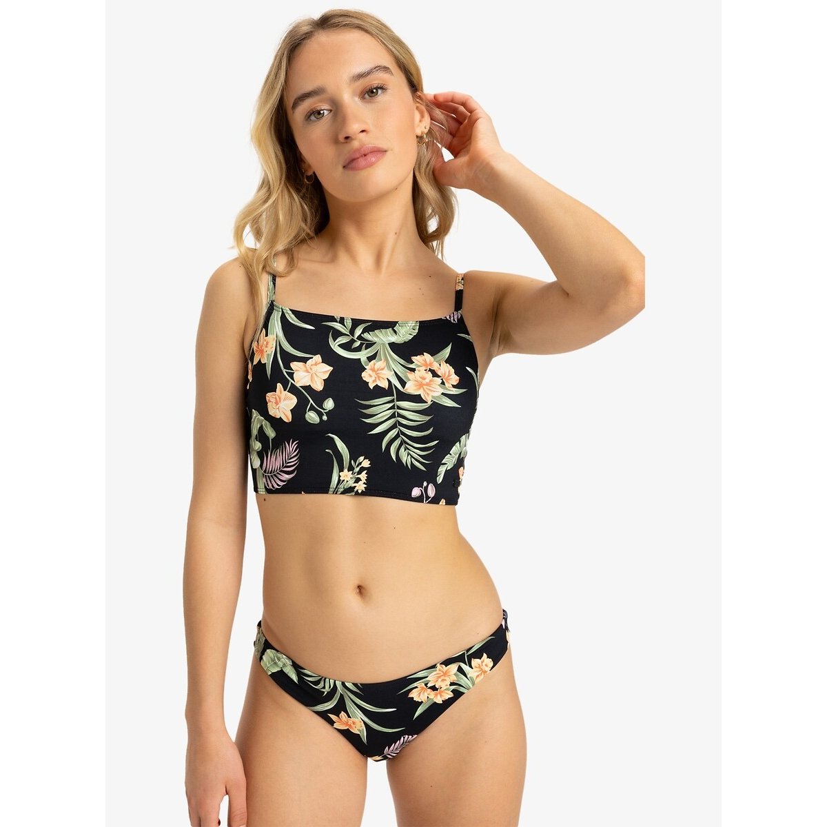 Beach Classics Bikini Bottoms print/charcoal background, ROXY