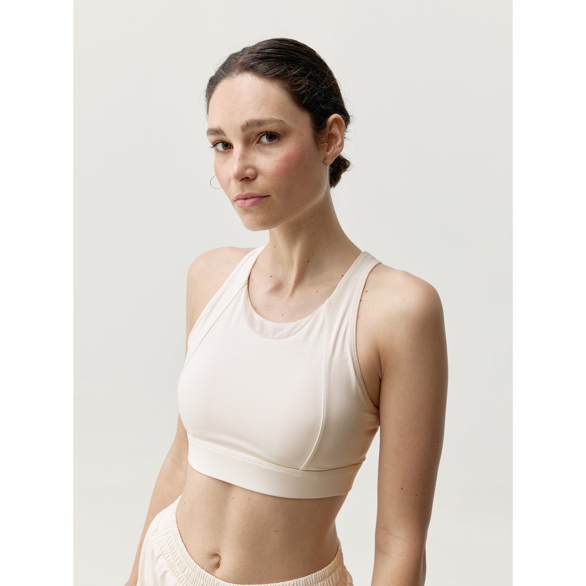 Brassière de Sport Performance Fixation Haute BIKILA blanc, BORN