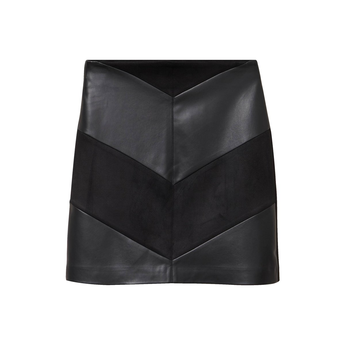 Jupe trapèze courte aspect daim doublée noir, BREAL