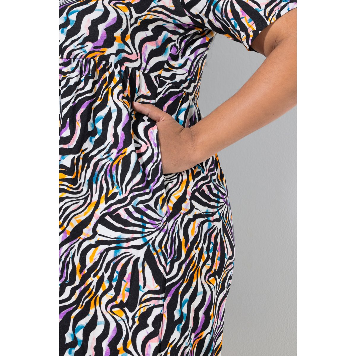Robe maxi motif animal noir, ULLA POPKEN