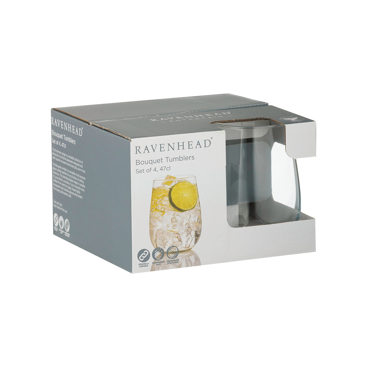 Set of 4 Bouquet 47CL Tumblers transparent, RAVENHEAD
