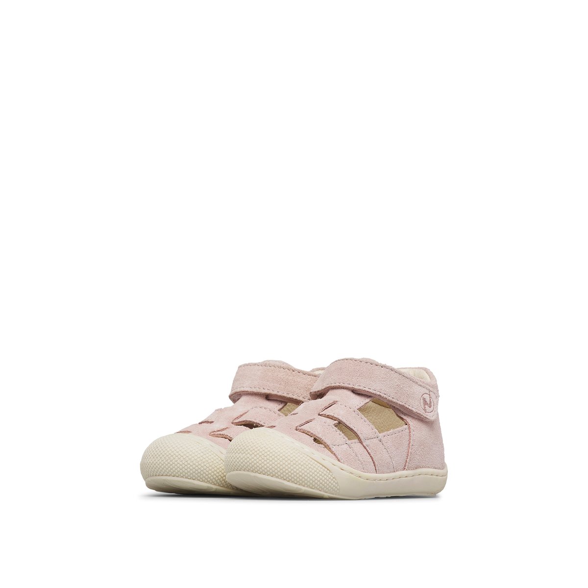 Sandales semi-ouvertes en daim BEDE rose poudré-, NATURINO
