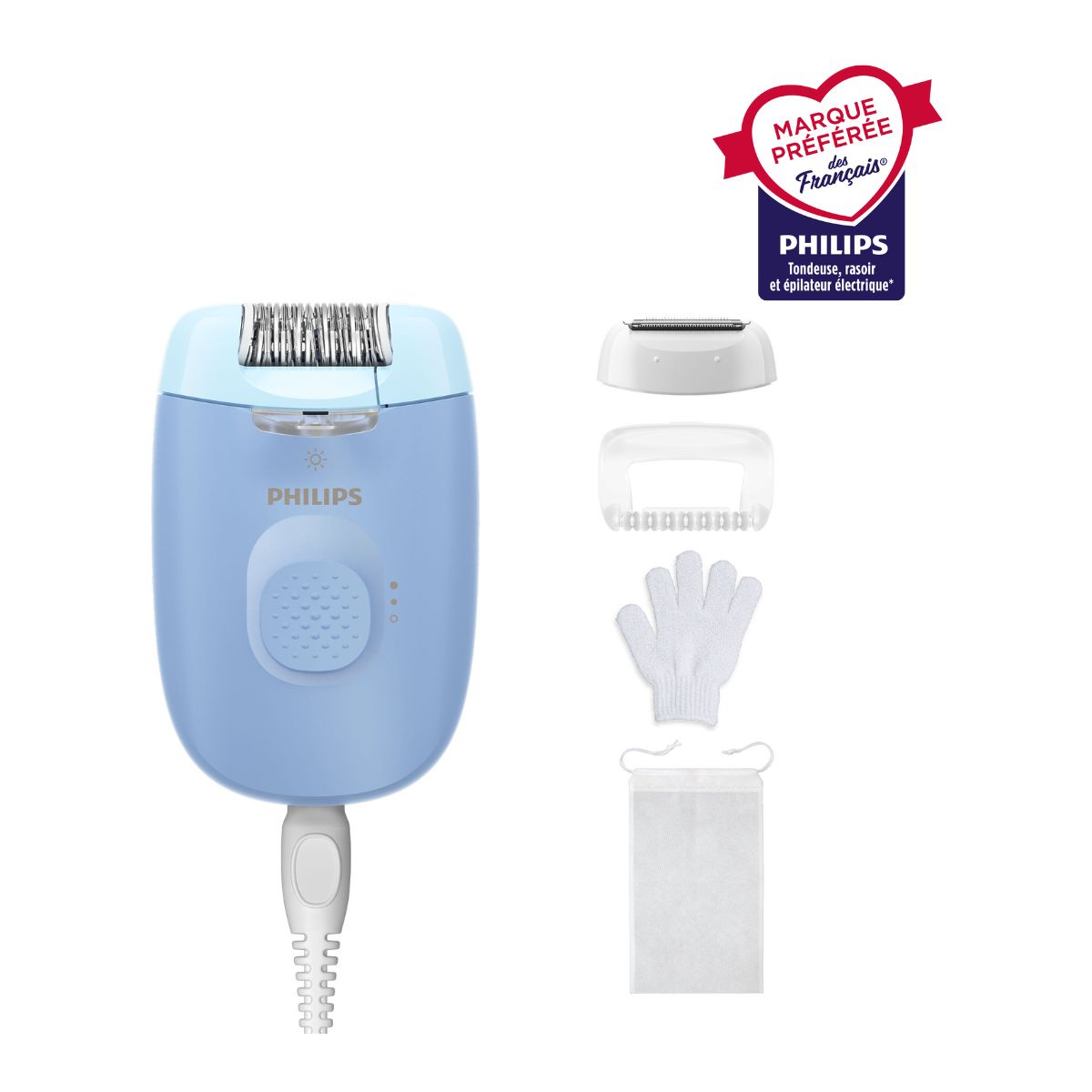 Epilateur électrique BRE247/00 couleur unique, PHILIPS