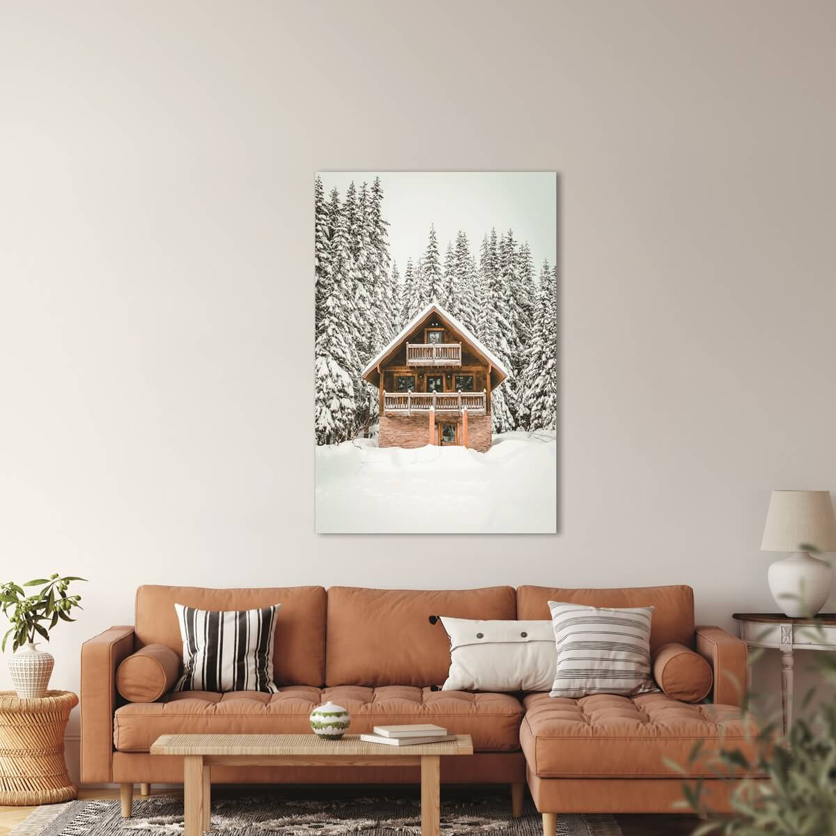 Tableau Mural Chalet HIVERNAL tableau en verre synthétique, CEANOTHE