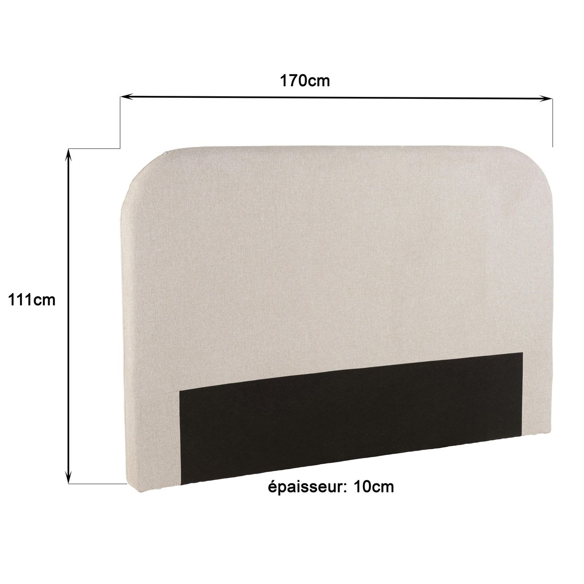 Tête de lit rembourrée pour lits 140/160cm couleur beige RIVANA beige, PIER IMPORT