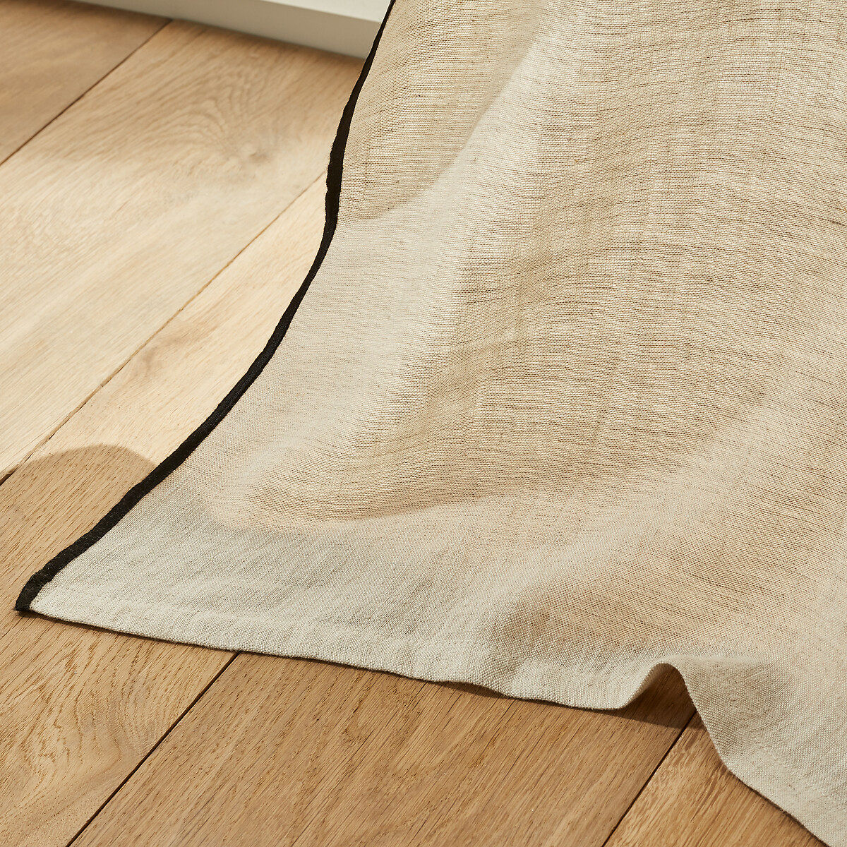 Rideau en lin chambray, Bombaya chiné écru/blanc, AM.PM