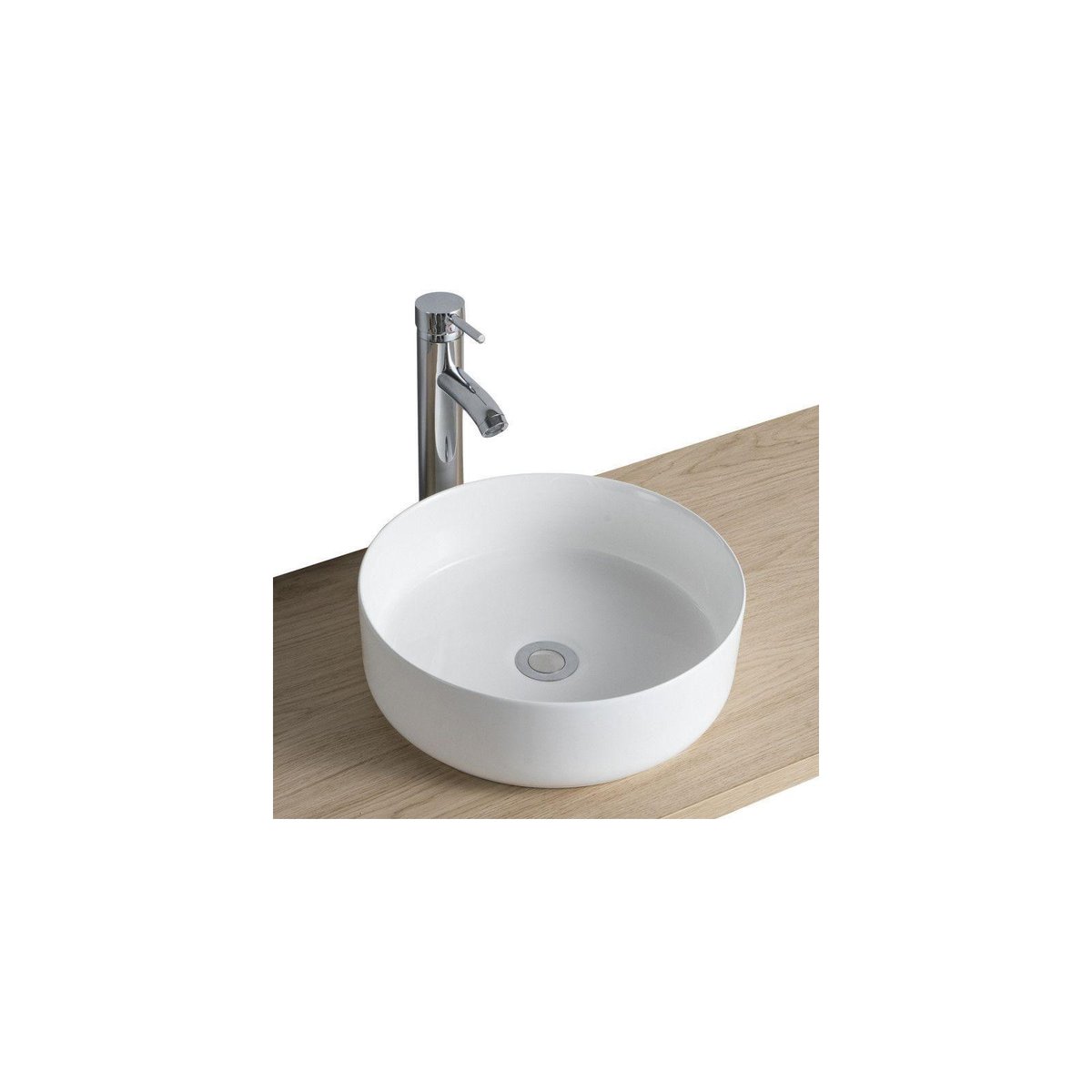 Ensemble meuble simple vasque 60 cm + vasque + robinet + miroir + colonne SORRENTO chêne, MOB IN
