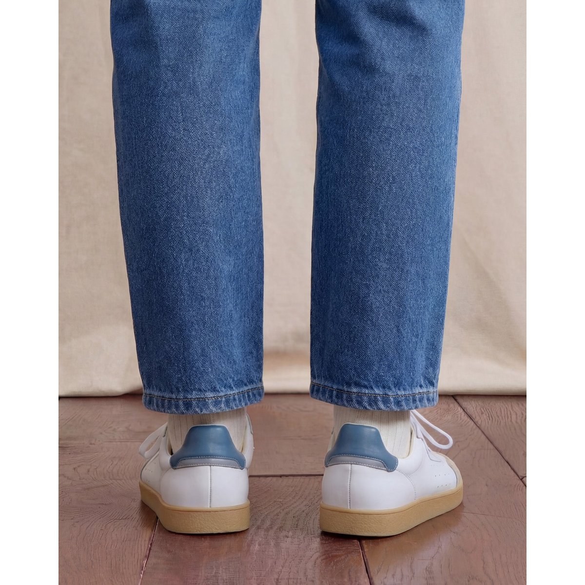 Baskets basses cuir suede LUMBO bleu ciel, FAGUO