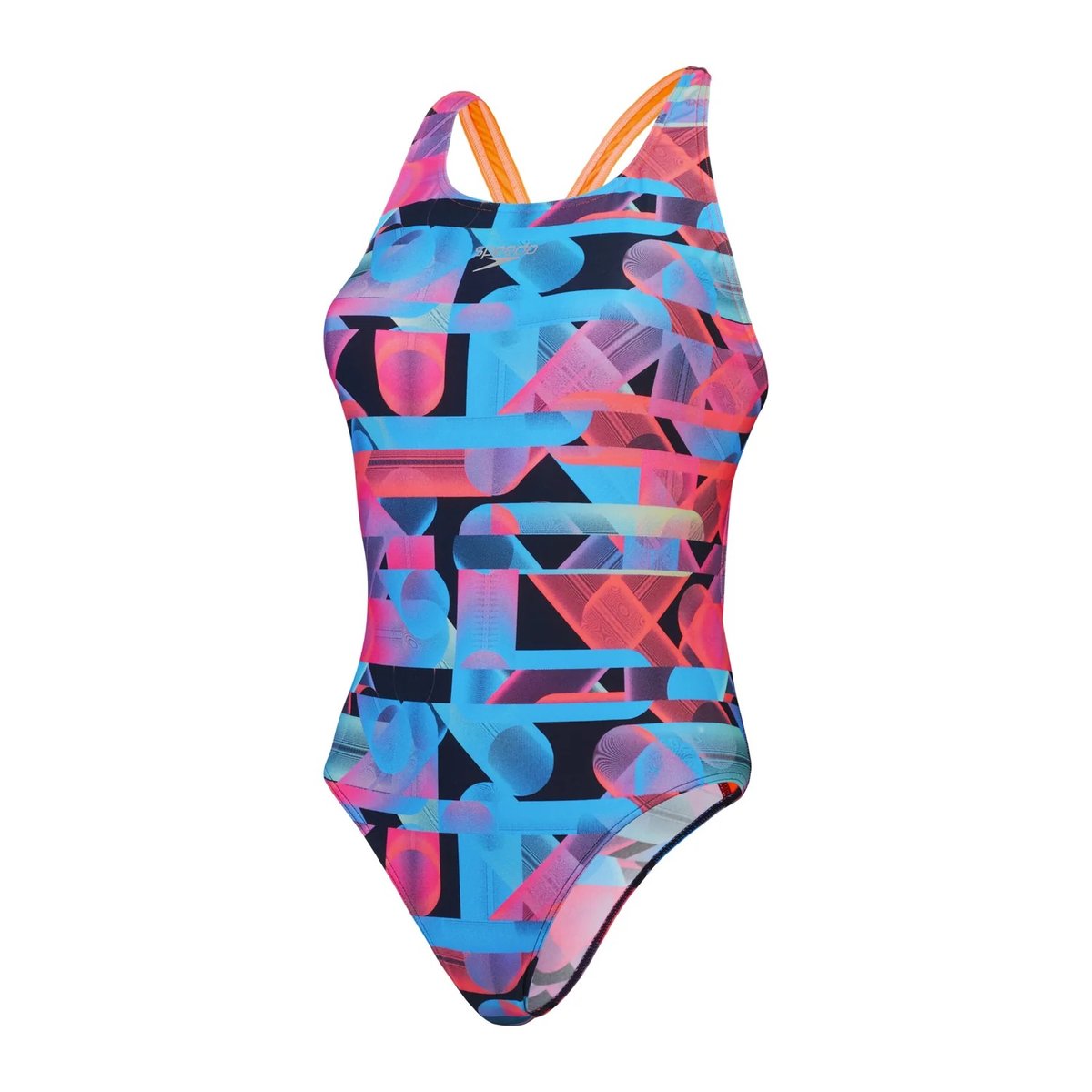 Maillot de bain 1 pièce motif/style imprimé graphique rouge rose / bleu imprimé graphique, SPEEDO