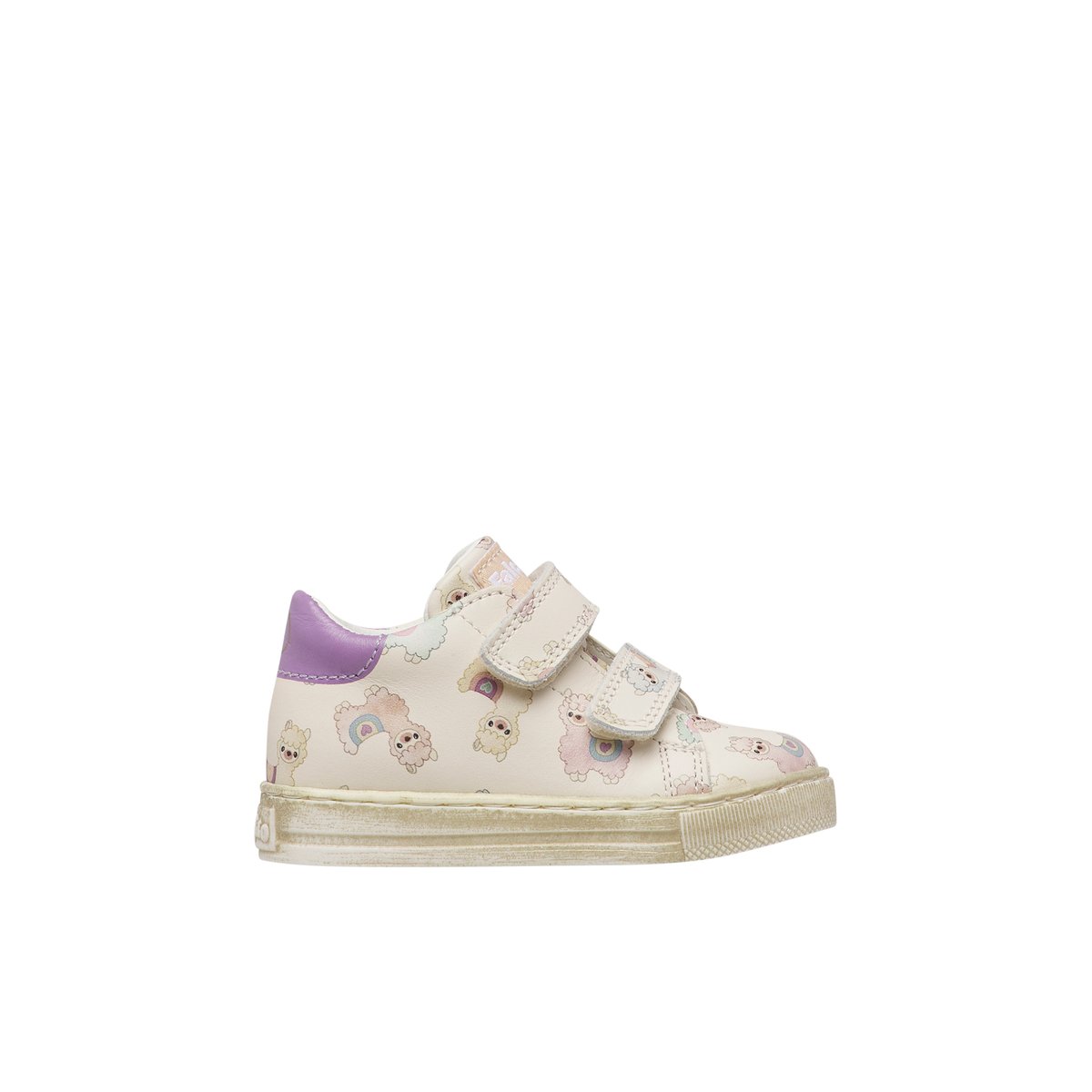 Baskets en cuir WOMPA VL blanc-lilas-, FALCOTTO