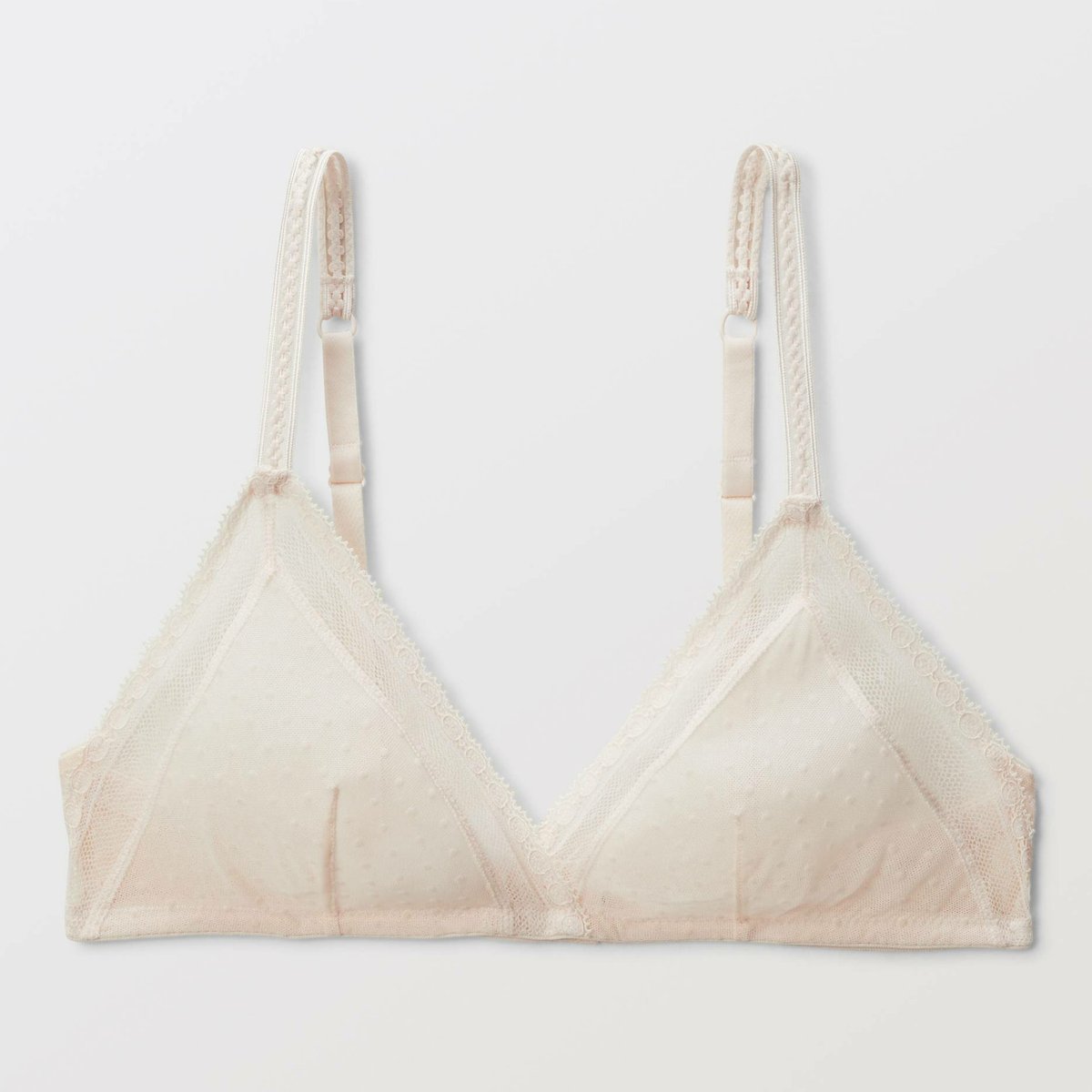Soutien-gorge triangle ADELE en tulle flocké pistil, MONOPRIX