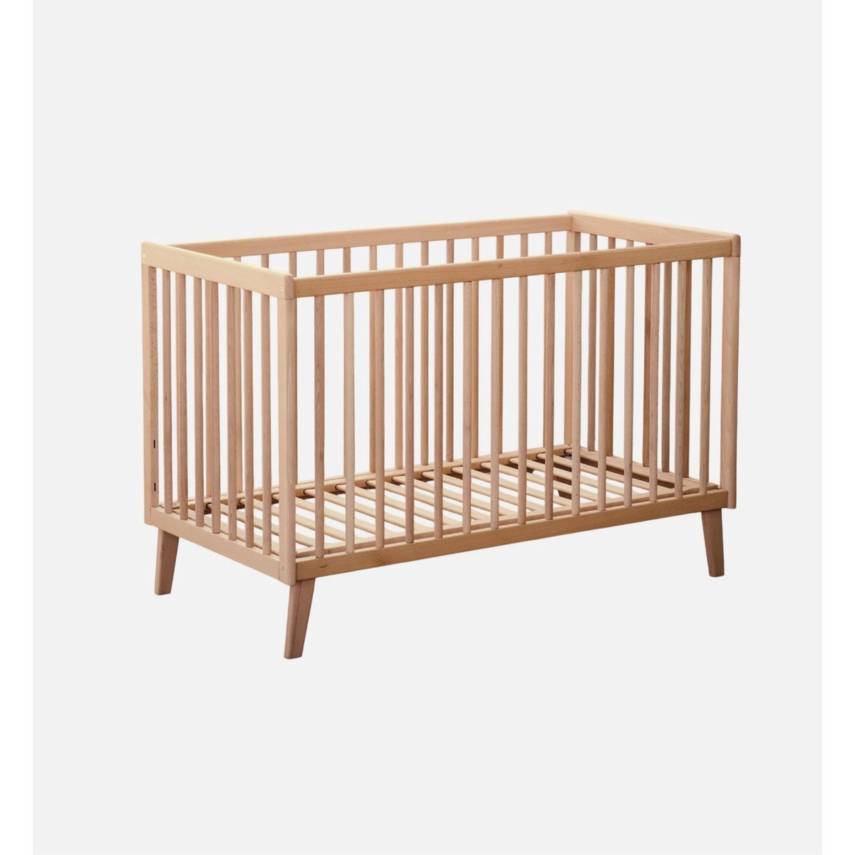 Lit bébé Turia à barreaux réglable 60x120 cm TURIA hêtre, KADOLIS