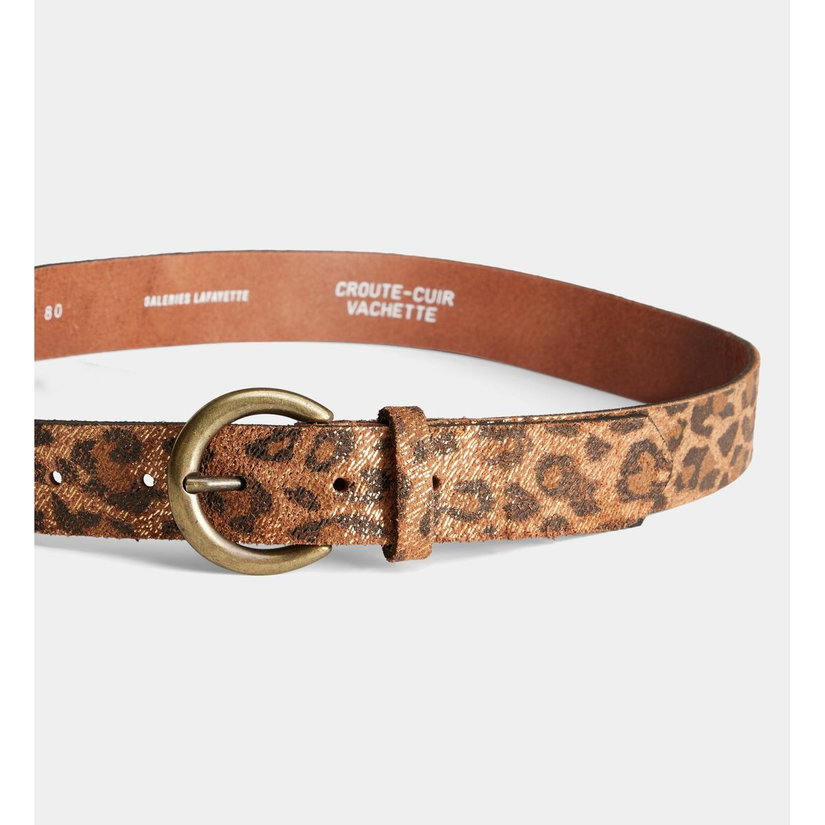 Ceinture hiros suède animalier léopard, GALERIES LAFAYETTE